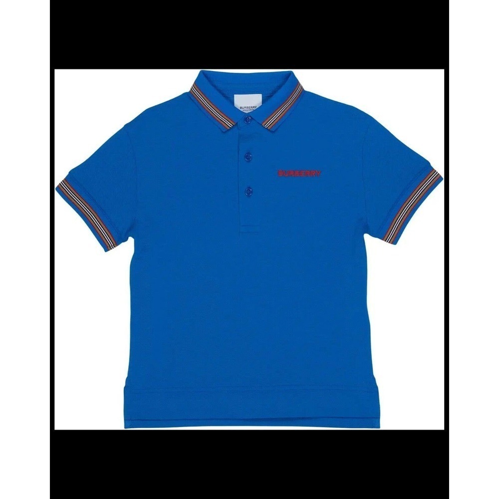 Burberry Kids Christo Polo Canvas Blue Size 10Y $200